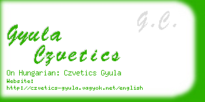 gyula czvetics business card